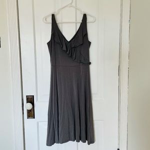 Garnet Hill Grey Ruffle A-line dress